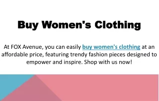 Buy Women's Clothing