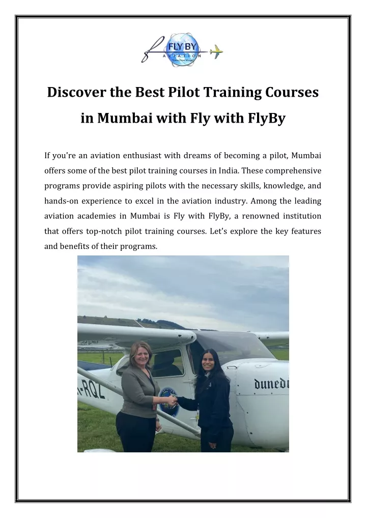 discover the best pilot training courses