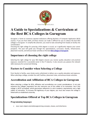 a guide to specializations curriculum at the best