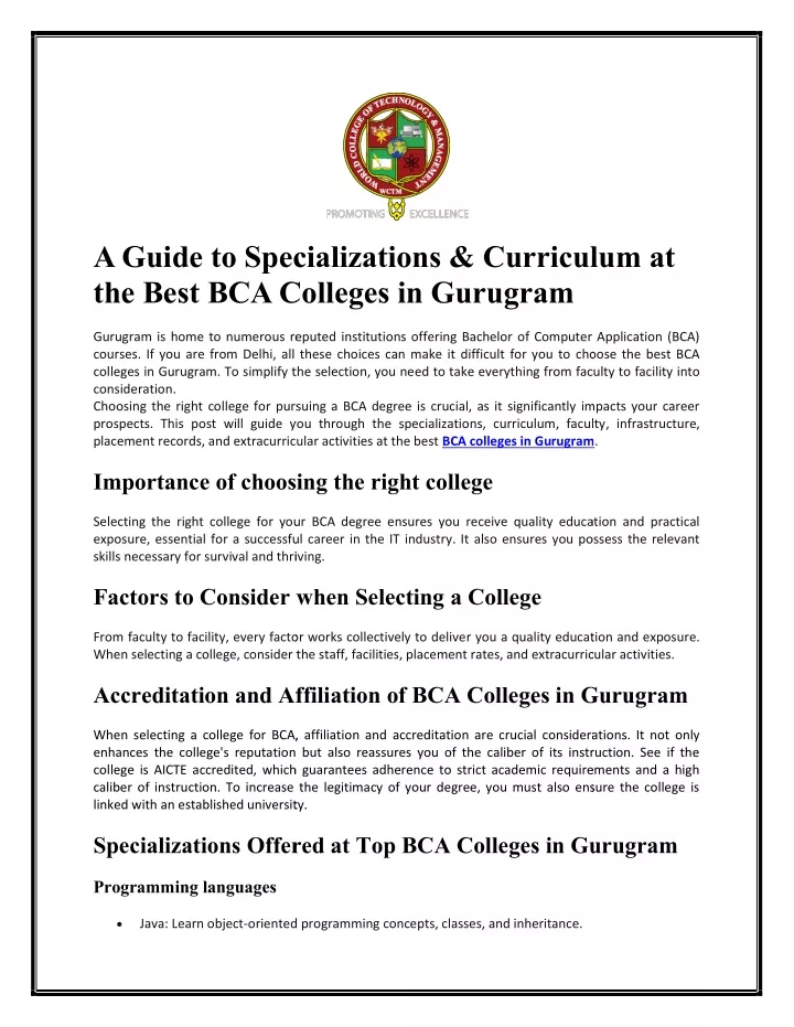 a guide to specializations curriculum at the best