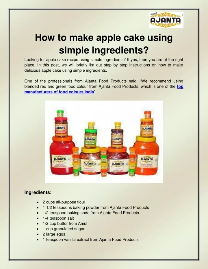 how to make apple cake using simple ingredients
