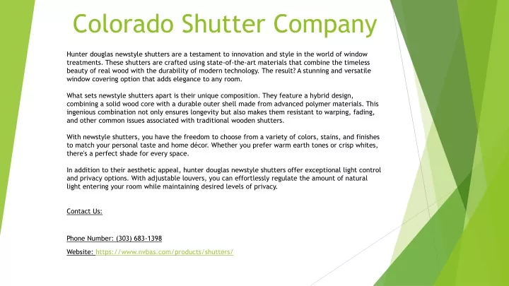 colorado shutter company