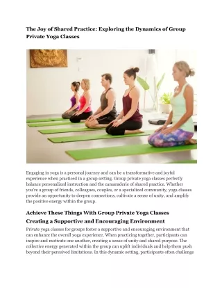 Private yoga classes For Groups