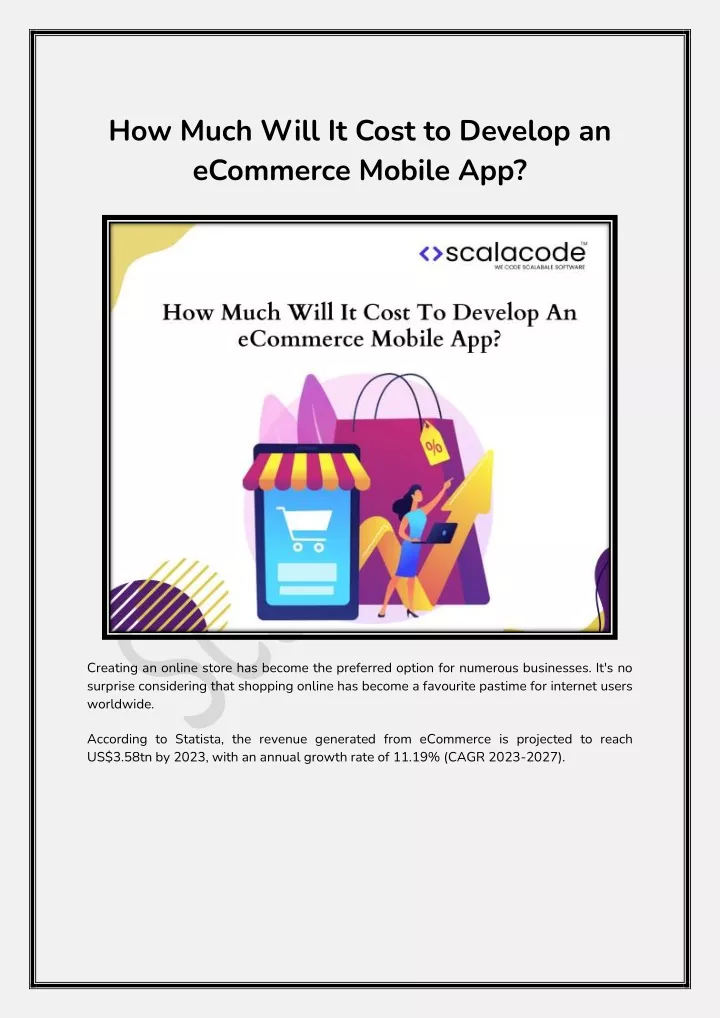 how much will it cost to develop an ecommerce