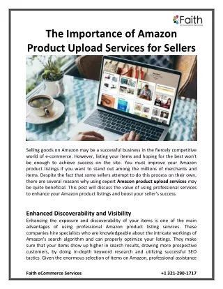 The Importance of Amazon Product Upload Services for Sellers