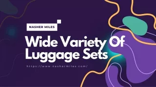 Diverse selection of Nasher Miles' Luggage Sets