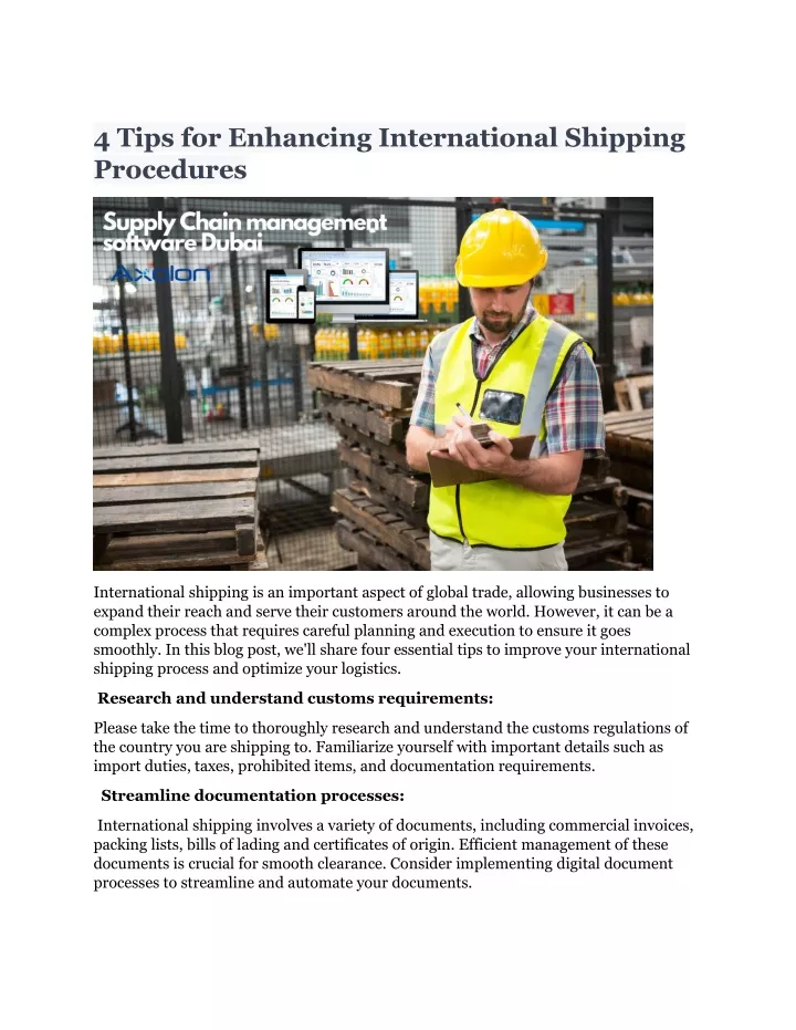 4 tips for enhancing international shipping