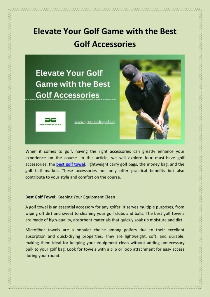 elevate your golf game with the best golf