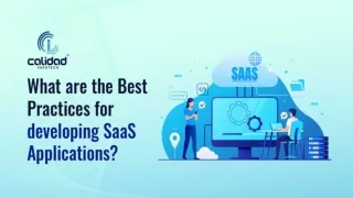 What are the Best Practices for developing SaaS Applications? | Calidad Infotech