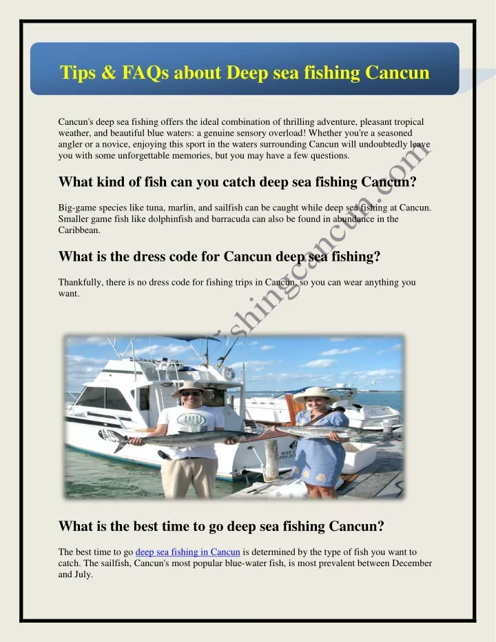 tips faqs about deep sea fishing cancun