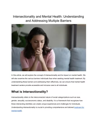 Intersectionality and Mental Health_ Understanding and Addressing Multiple Barriers
