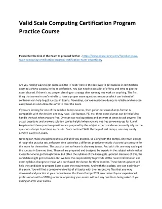 valid scale computing certification program