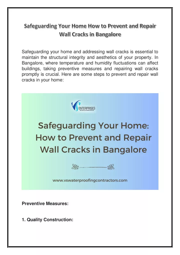 safeguarding your home and addressing wall cracks