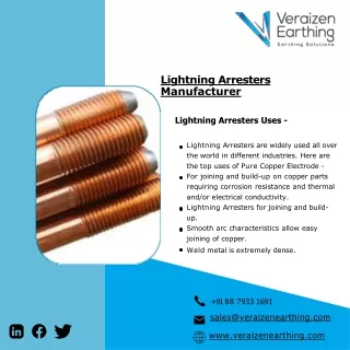 Lightning Arresters| Pure Copper Earthing Electrode|  Copper Bonded Electrode| C