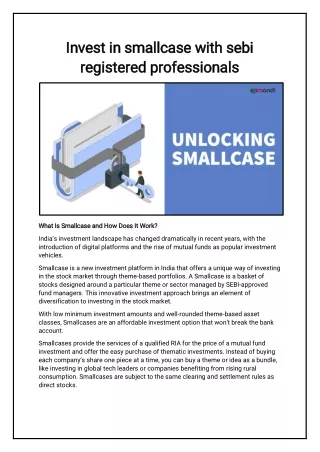 Invest in smallcase with sebi registered professionals