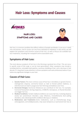 hair loss is a common condition that affects