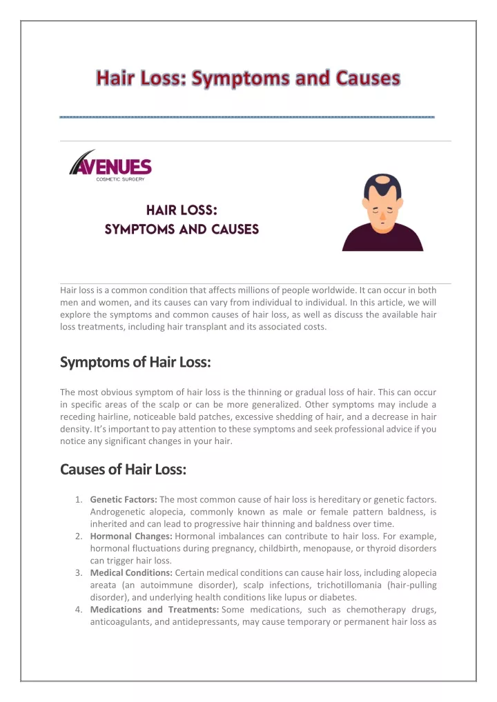 hair loss is a common condition that affects