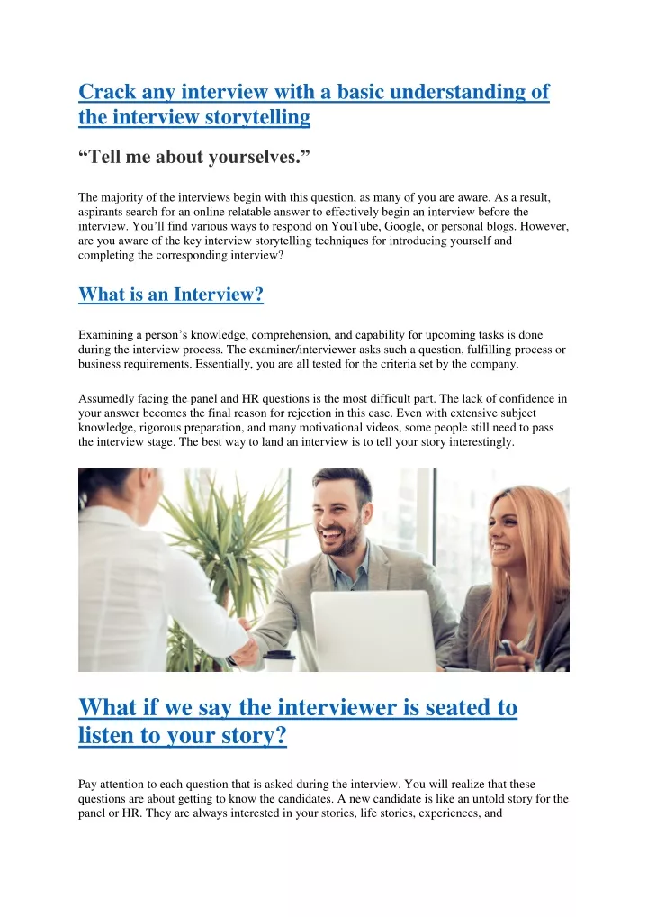 crack any interview with a basic understanding