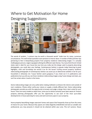 where to get motivation for home designing