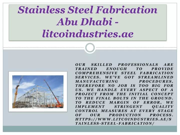 stainless steel fabrication abu dhabi litcoindustries ae