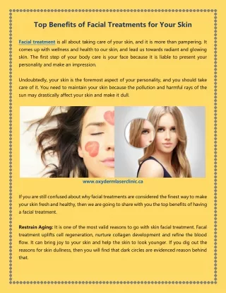 Facial Treatments Benefits for Your Skin | Laser Treatment
