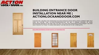 Building Entrance Door Installation Near Me | Actionlockanddoor.com