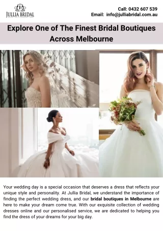 Explore One of The Finest Bridal Boutiques Across Melbourne