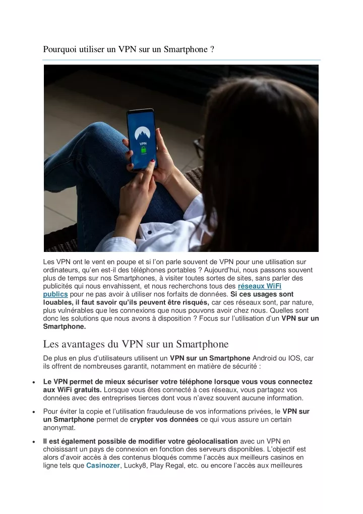 pourquoi utiliser un vpn sur un smartphone