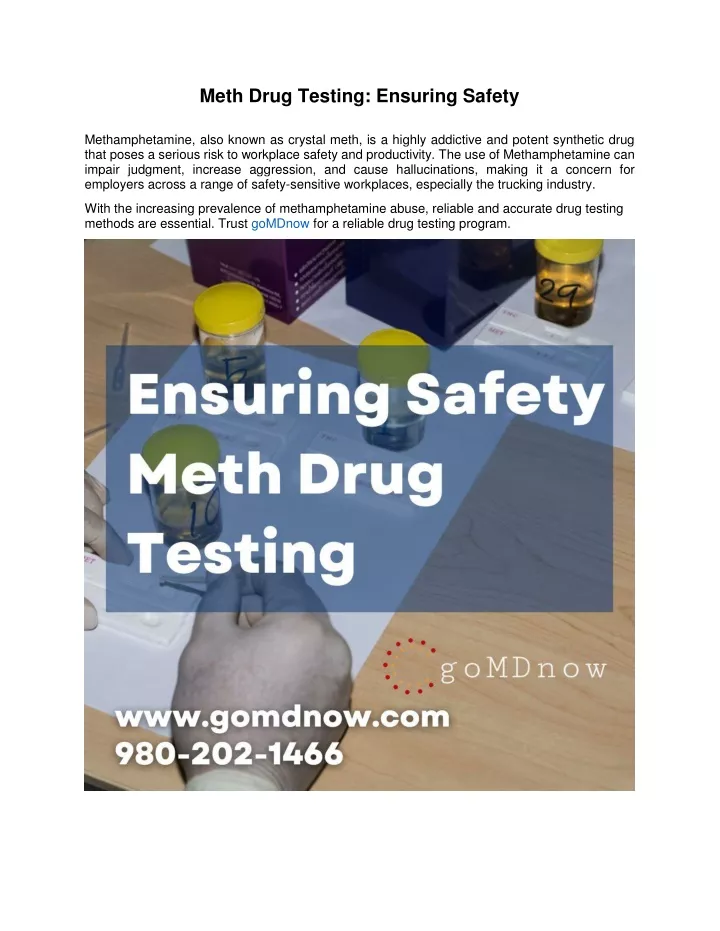 meth drug testing ensuring safety