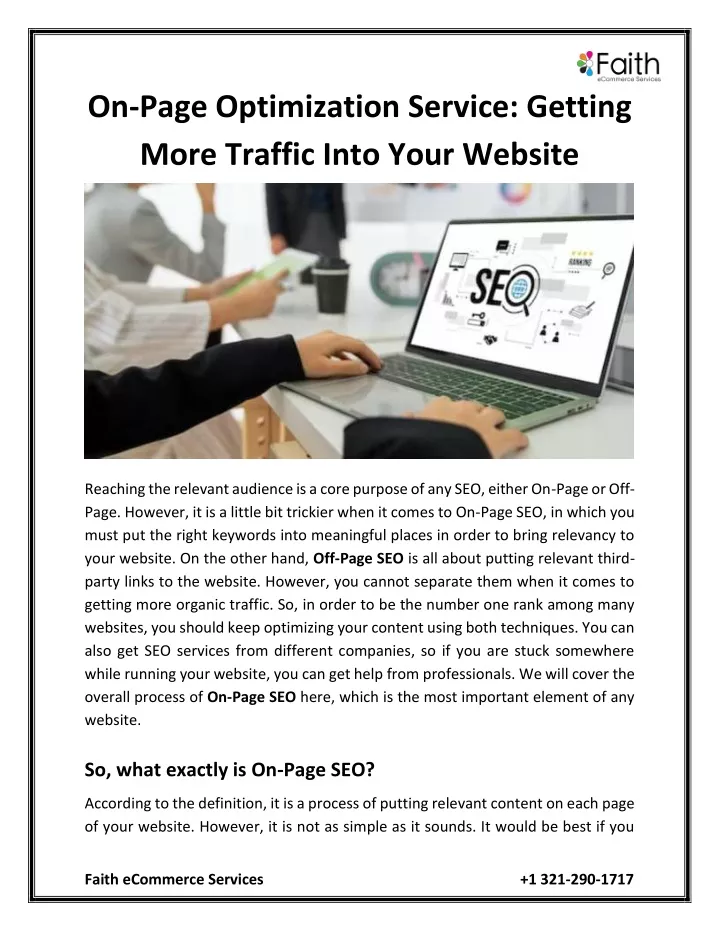 on page optimization service getting more traffic