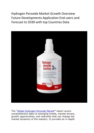 hydrogen peroxide market growth overview future