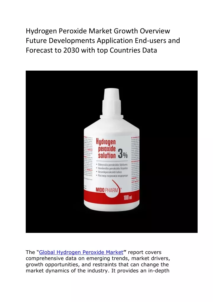 hydrogen peroxide market growth overview future