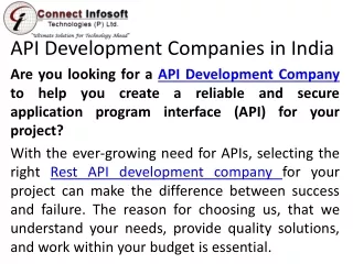 API Development Companies in India