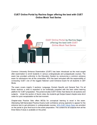 CUET Online Portal by Rachna Sagar offering the best with CUET Online Mock Test Series