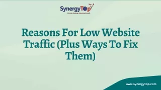 Reasons For Low Website Traffic (Plus Ways To Fix Them) | SynergyTop