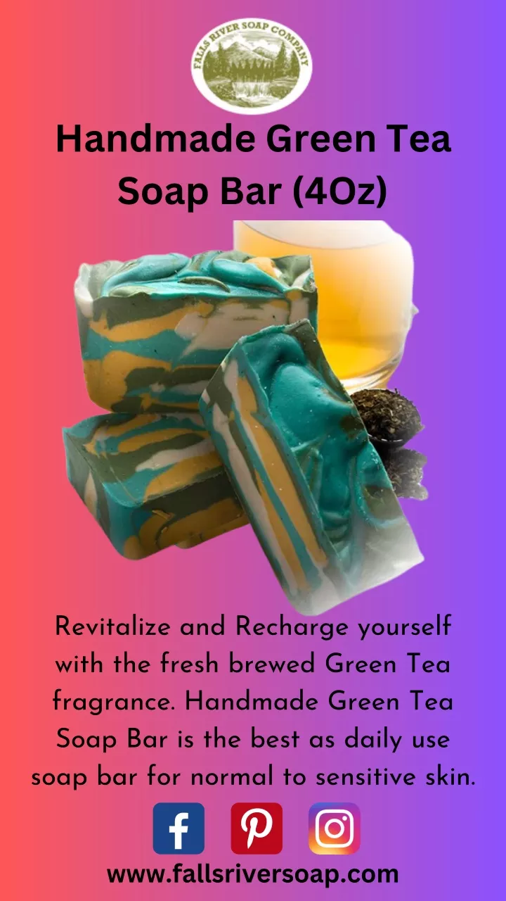 handmade green tea soap bar 4oz