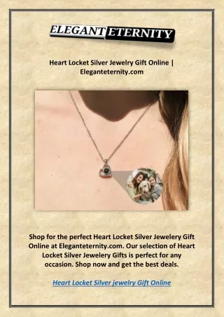 Heart Locket Silver Jewelery Gift Online | Eleganteternity.com