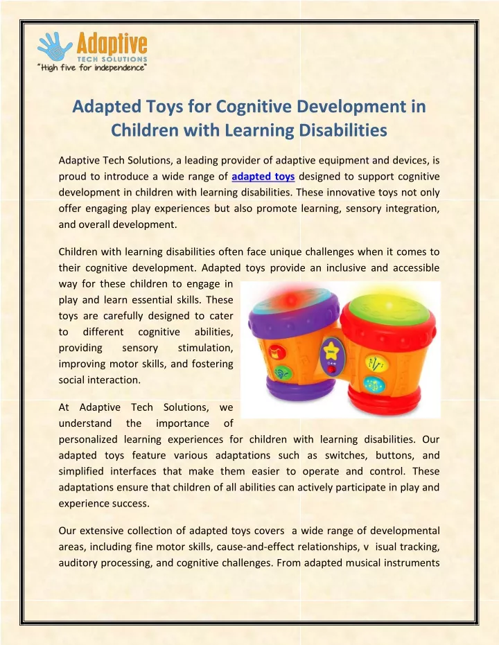 adapted toys for cognitive development