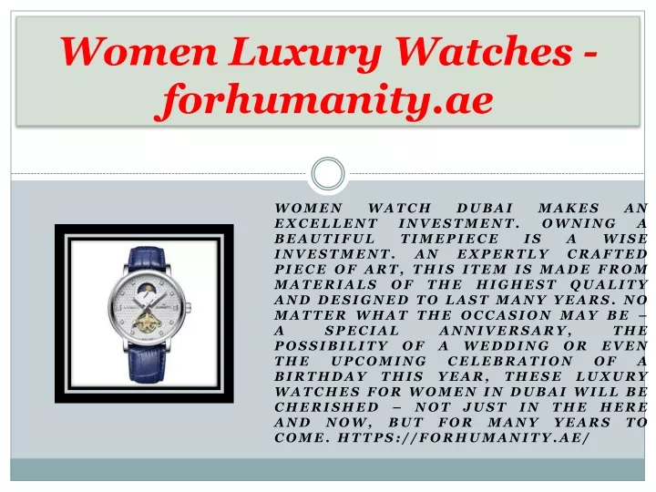 women luxury watches forhumanity ae