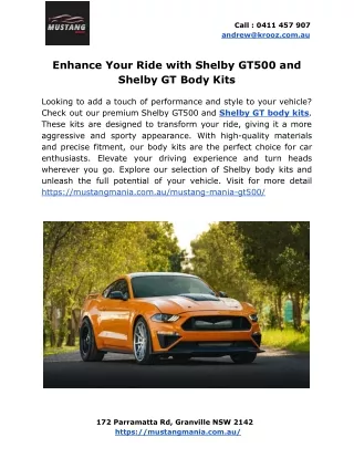 Enhance Your Ride with Shelby GT500 and Shelby GT Body Kits