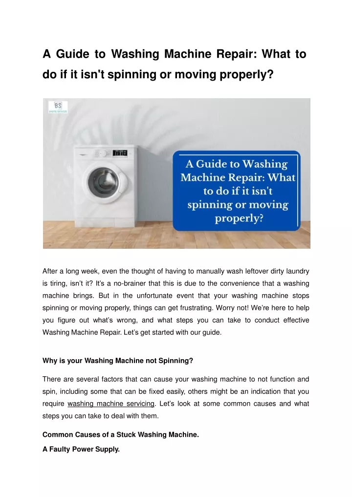 a guide to washing machine repair what