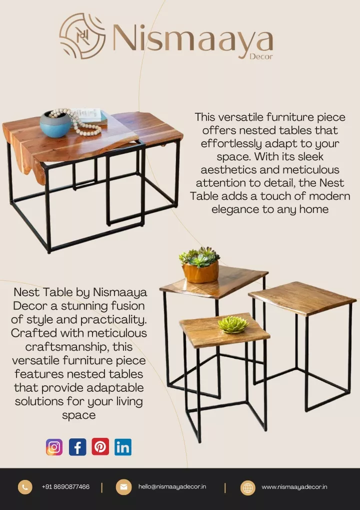 this versatile furniture piece offers nested