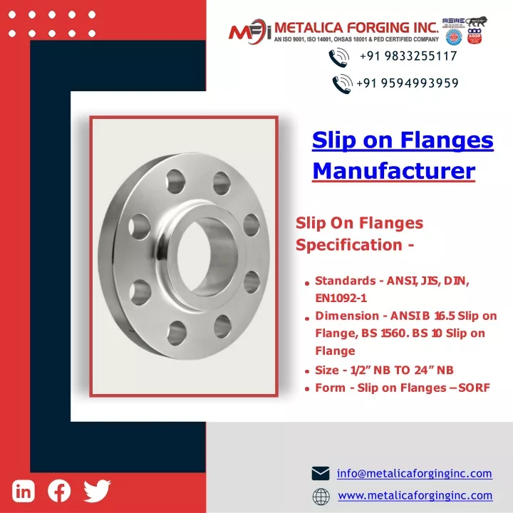 sli p on flanges