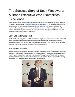 The Success Story of Scott Woodward_ A Brand Executive Who Exemplifies Excellence