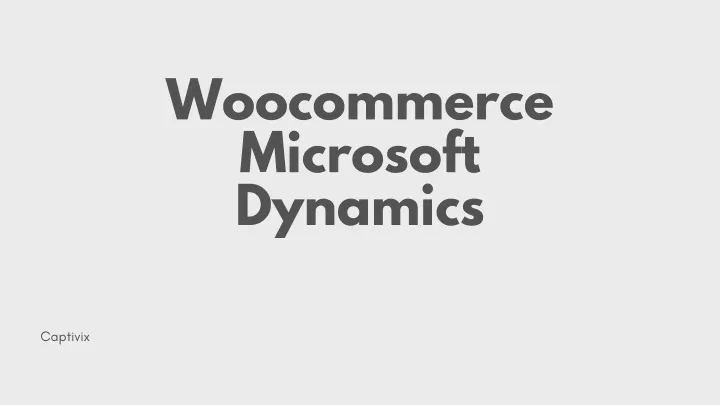 woocommerce microsoft dynamics