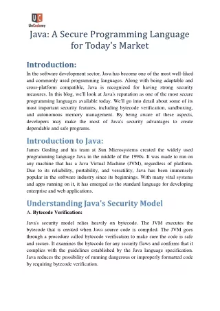 java a secure programming language for today