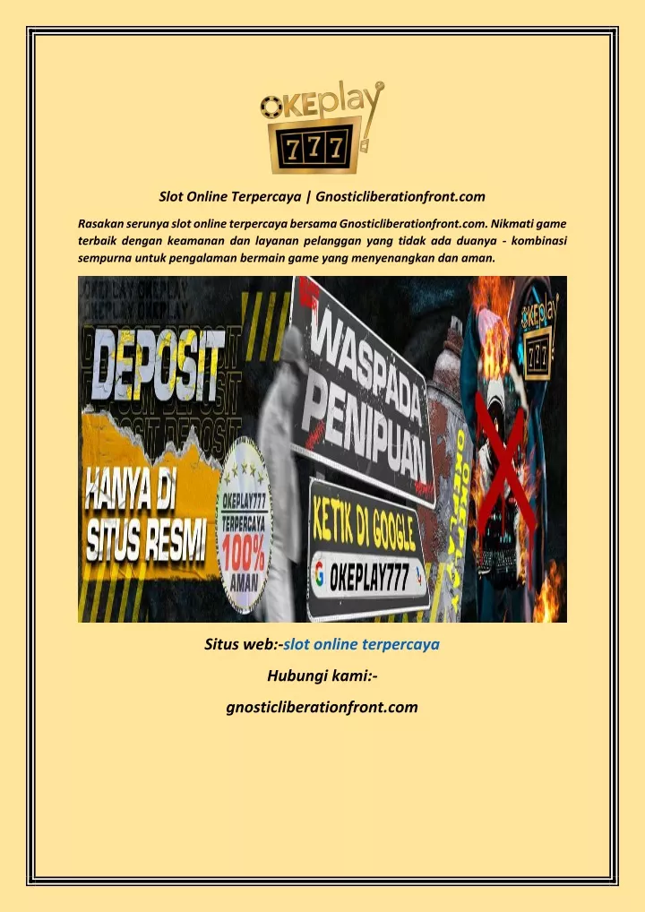 slot online terpercaya gnosticliberationfront com