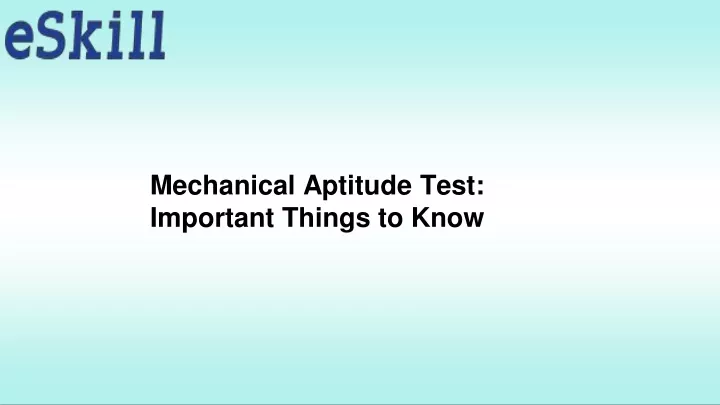 mechanical aptitude test important things to know