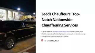 Affordable Chauffeur Driven Cars in Leeds