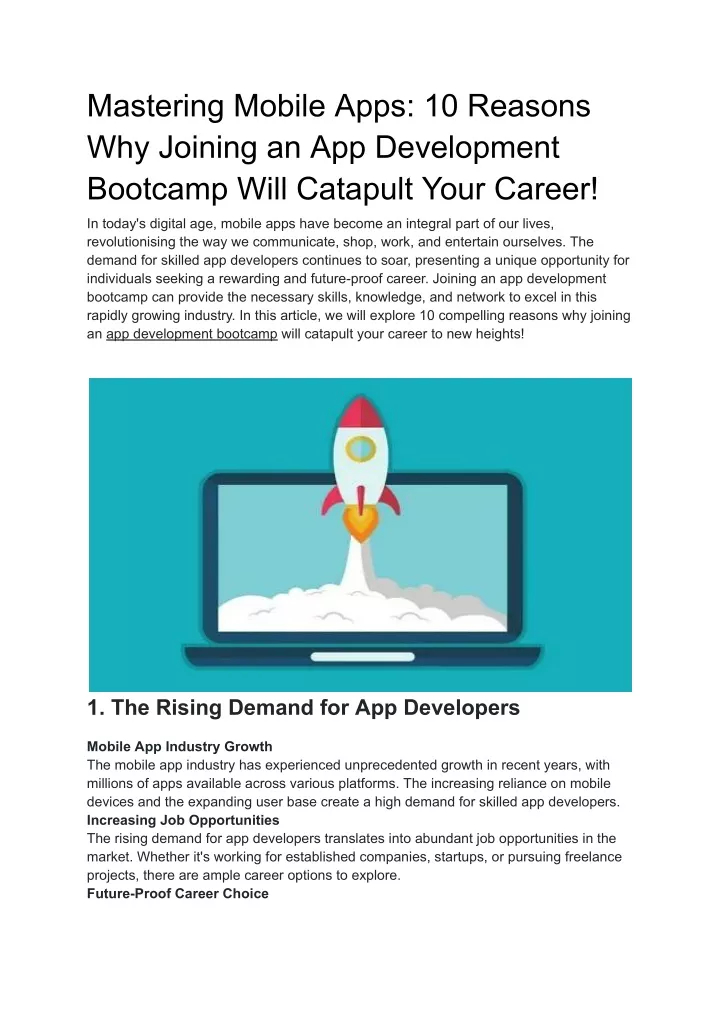 mastering mobile apps 10 reasons why joining